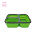 Silicone Folding Safe 3 Compartment Lunch Box